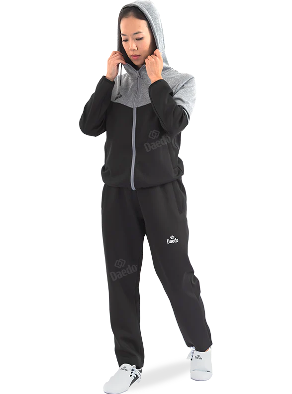 HOODED SWEATSHIRT GREY/BLACK